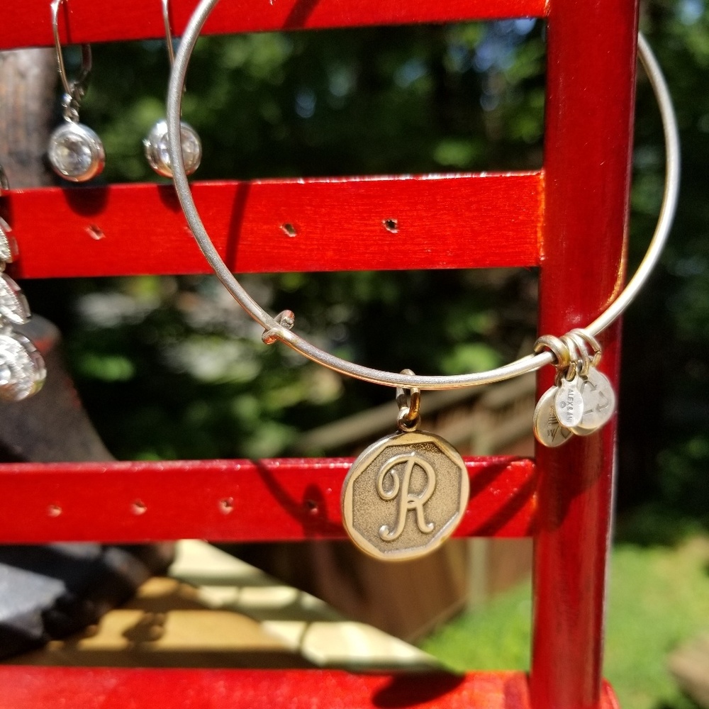 Alex Ani "R" Bangle Bracelet - Picture 2 of 2